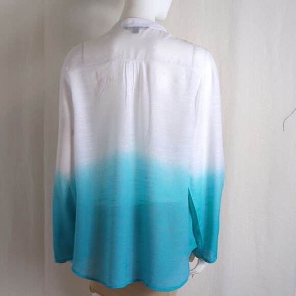 Zac and Rachel Ombre Aqua Tunic Top XL - Picture 3 of 7